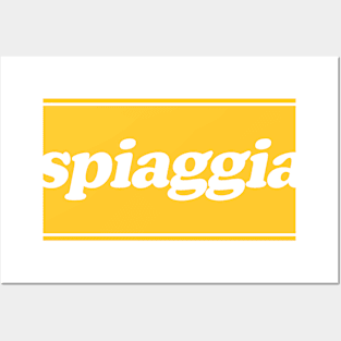 Spiagga Yellow Retro Posters and Art